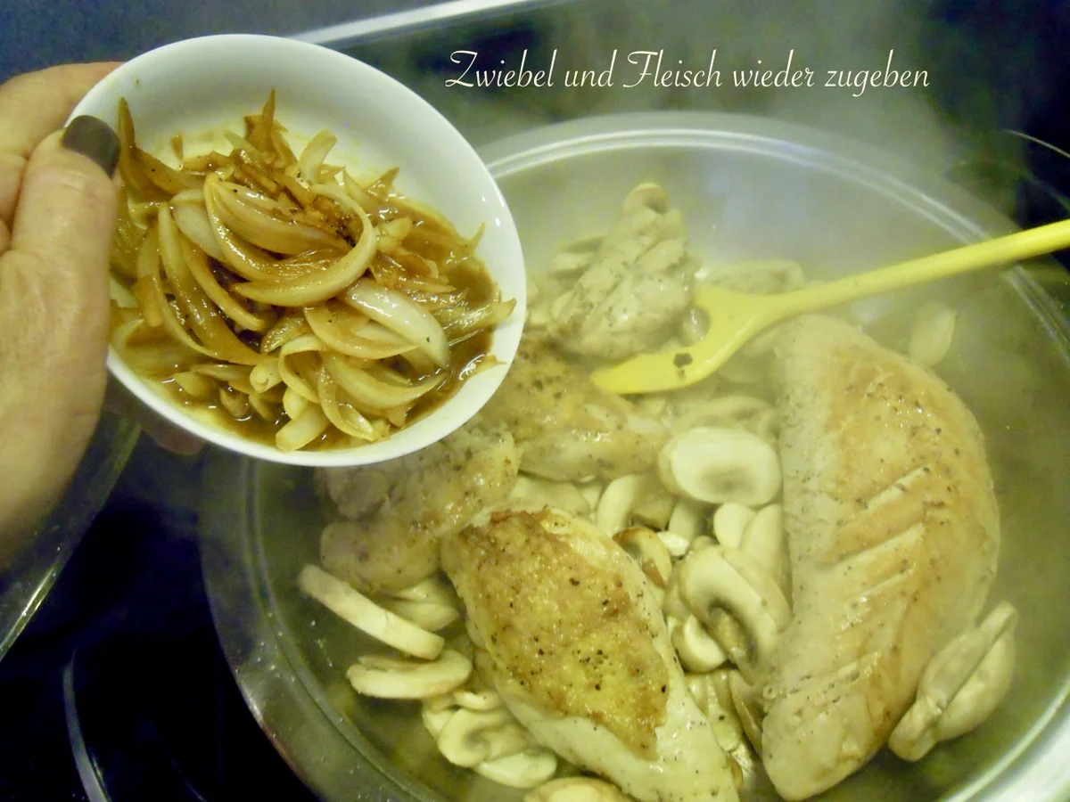 Chicken  "Madeira" mit Nudelnestern - Rezept - Bild Nr. 3518