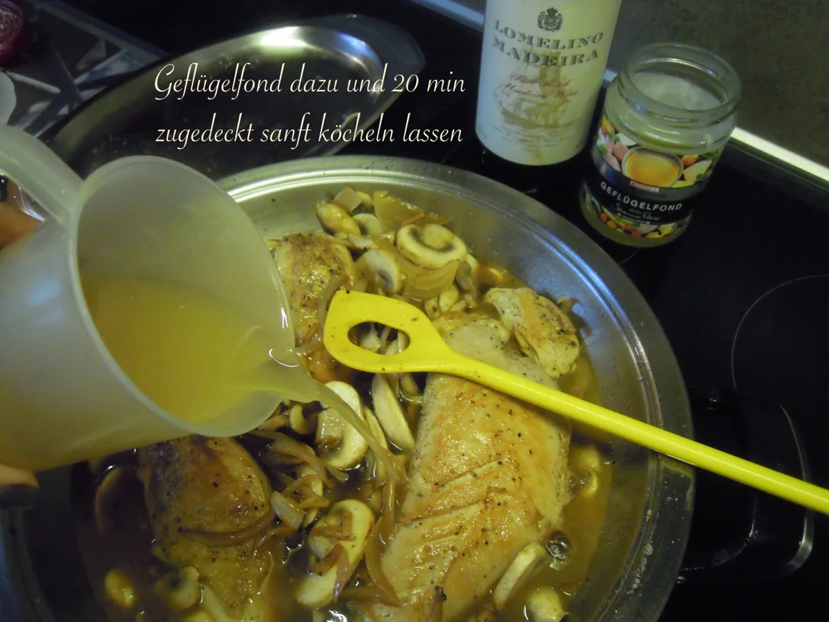 Chicken  "Madeira" mit Nudelnestern - Rezept - Bild Nr. 3522