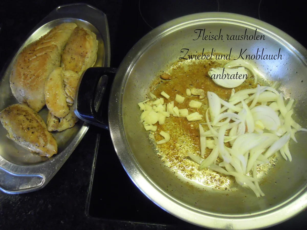 Chicken  "Madeira" mit Nudelnestern - Rezept - Bild Nr. 3523