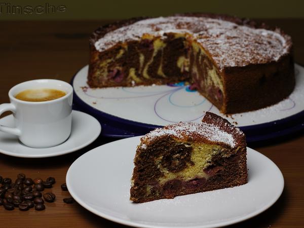 Zebra-Kirsch-Schoko-Kuchen - Rezept mit Bild - kochbar.de