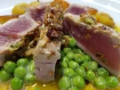 Rezept: Thunfischsteak auf Pernodcreme Erbsenbett à la Biggi Bild Nr. 3528 Thunfischsteak auf Pernodcreme Erbsenbett à la Biggi - Rezept - Bild Nr. 3528