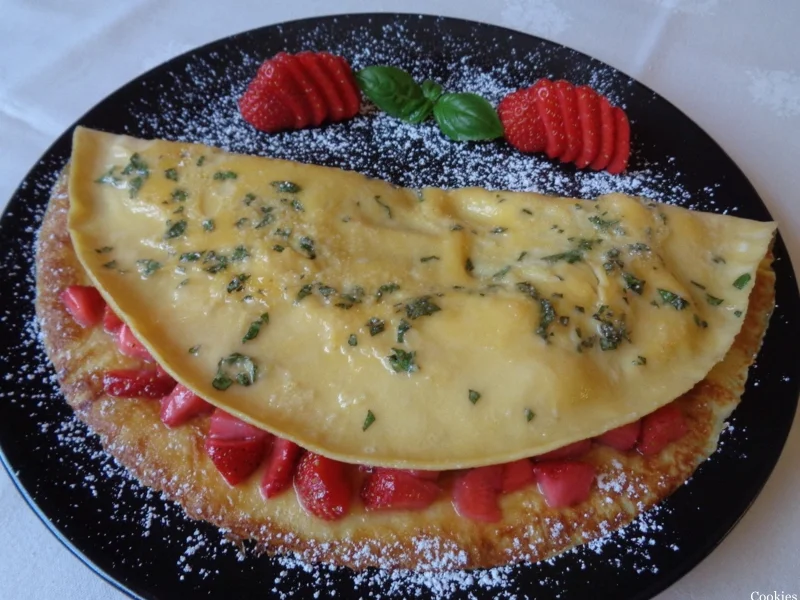 Basilikum - Omelett mit Erdbeeren - Rezept - Bild Nr. 3529