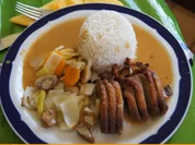 Gourmet-Ente auf Gemüsebett mit Erdnusssauce und Basmatireis - Rezept - Bild Nr. 3529