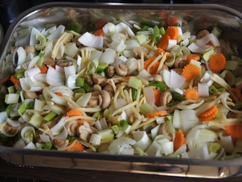 Gourmet-Ente auf Gemüsebett mit Erdnusssauce und Basmatireis - Rezept - Bild Nr. 3535