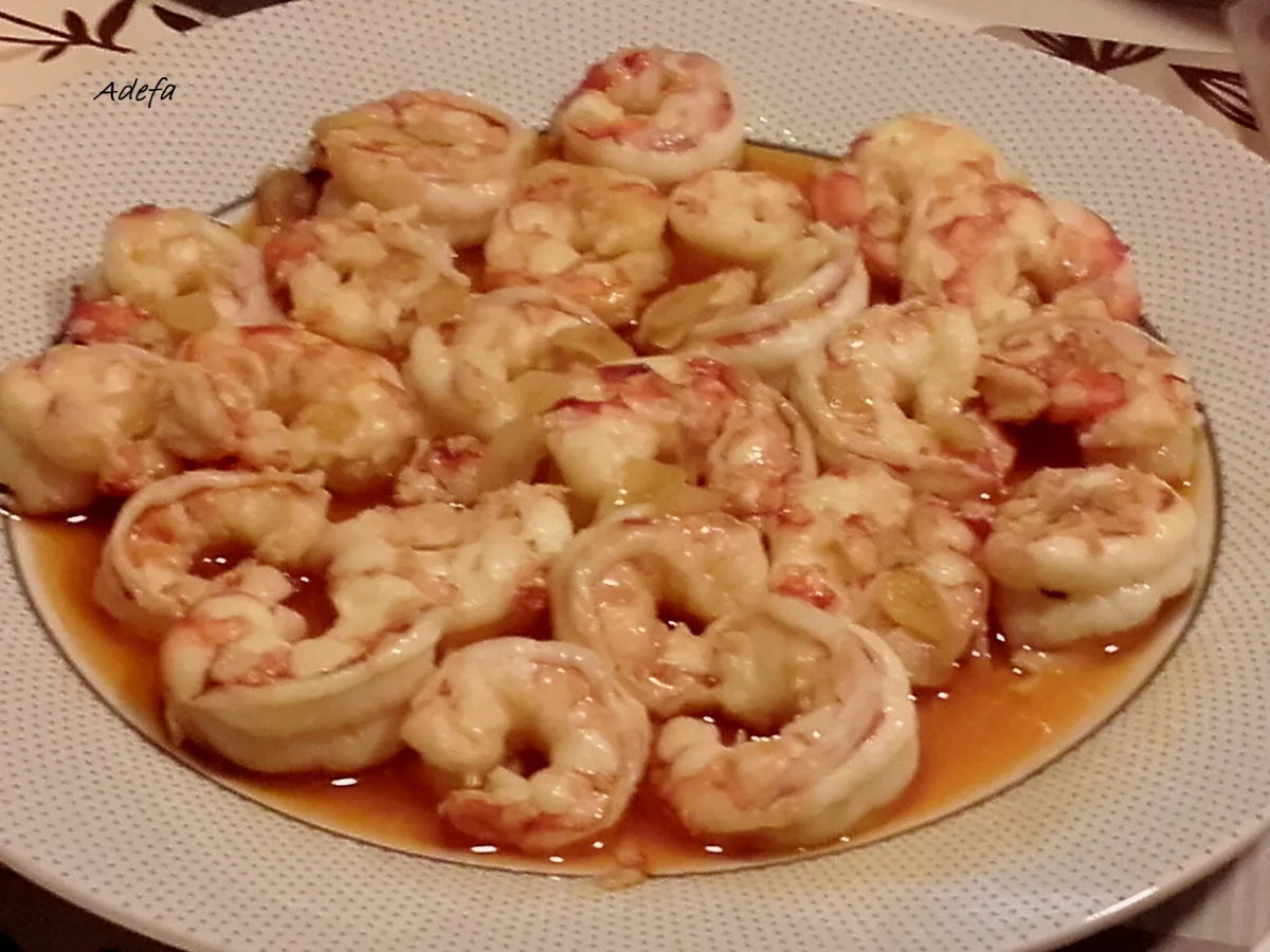 Gambas - Garnelen flambiert in Knoblauchöl - Rezept - Bild Nr. 3534