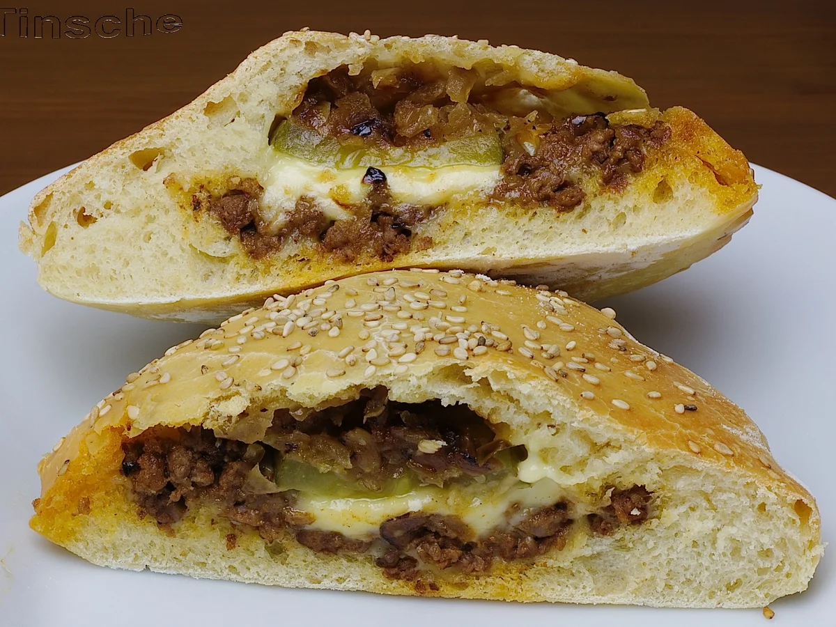 Gefüllte Dinkelbrötchen "Cheeseburger Style" - Rezept - Bild Nr. 3533