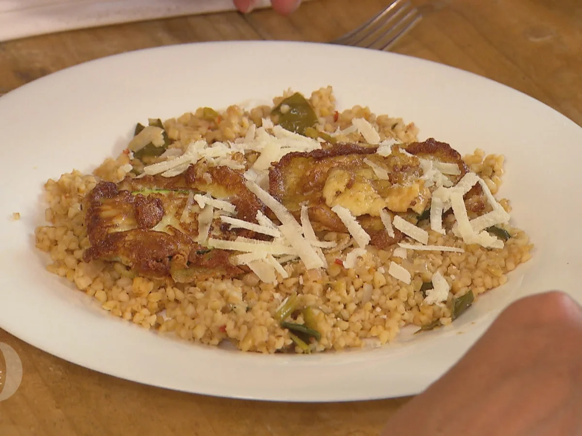 Zucchini Piccata mit buntem Bulgur - Rezept - Bild Nr. 3587