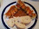 Putenfleisch-Gemüse-Spieße mit pikanter Sauce - Rezept - Bild Nr. 2