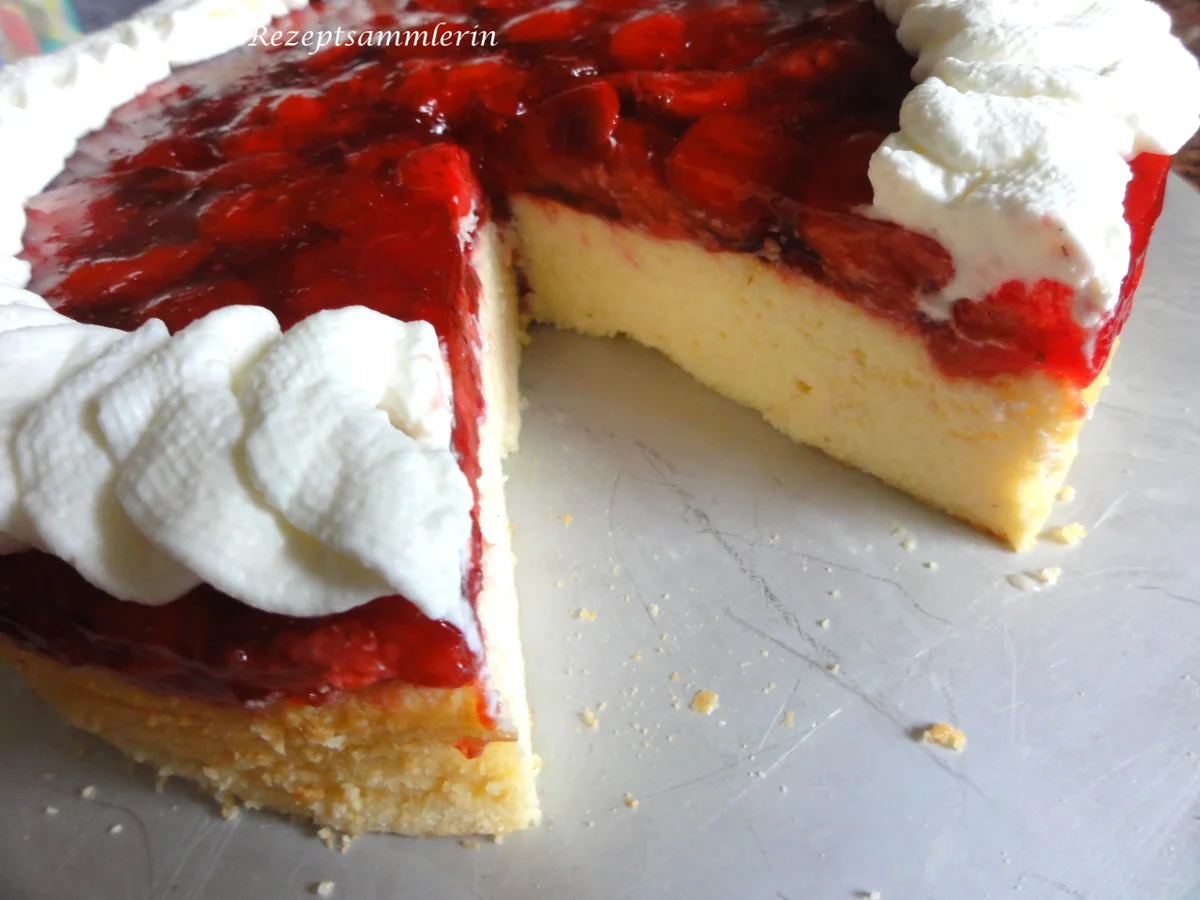 Rührteig:   KÄSEKUCHEN ohne Boden ... aber mit Erdbeerdecke - Rezept - Bild Nr. 3588