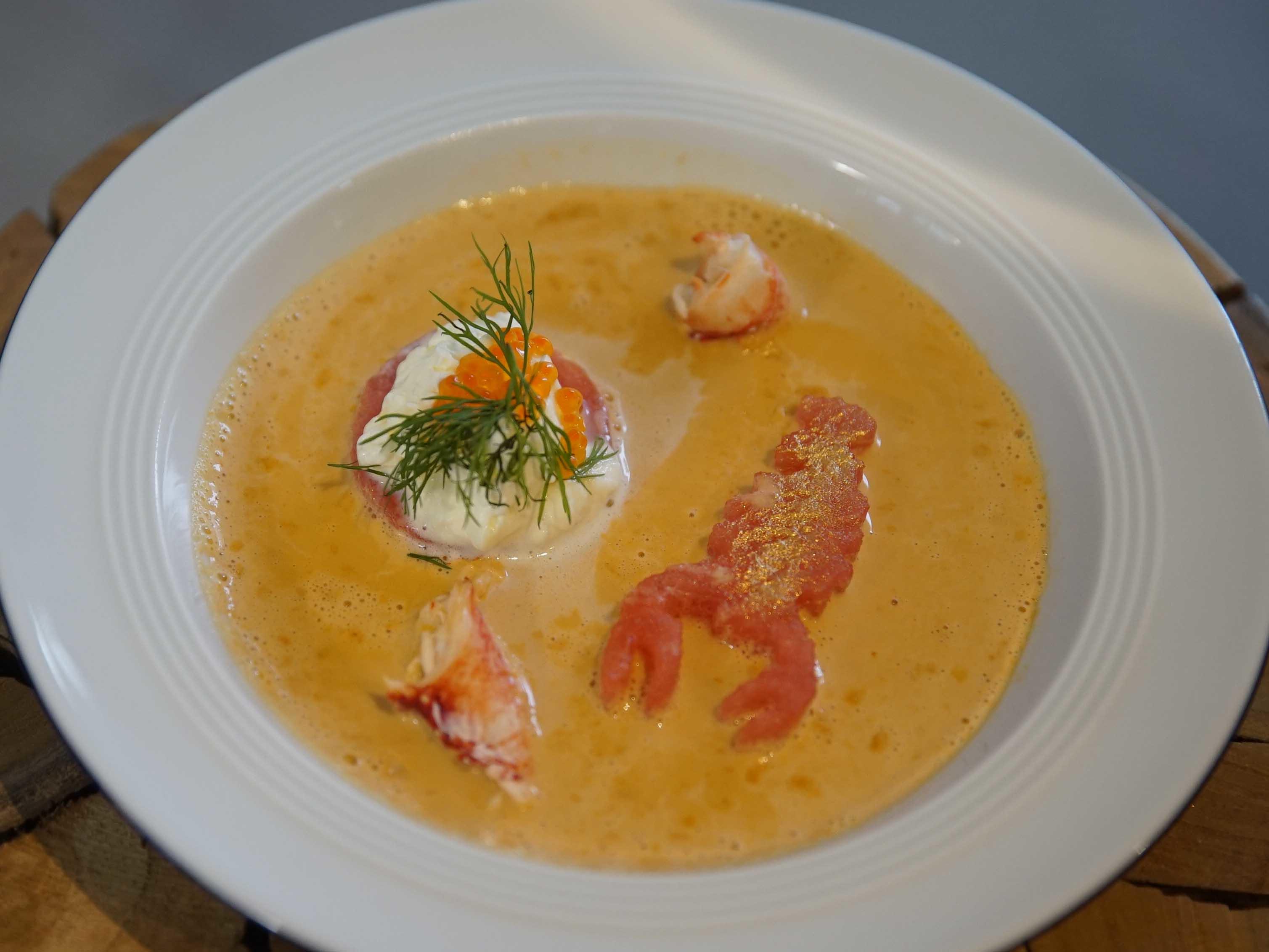 Bilder für Hummersuppe mit Hummer frisch und Olivenöl Rezept