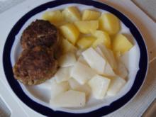 Rindfleischbuletten mit Kräutern, Sahnekohlrabi und Kartoffeln - Rezept - Bild Nr. 3624
