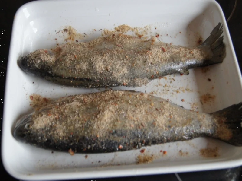 Rezept: Regenbogen-Forelle mit Kartoffel-Meerrettich-Stampf Bild Nr. 3637 Regenbogen-Forelle mit Kartoffel-Meerrettich-Stampf - Rezept - Bild Nr. 3637