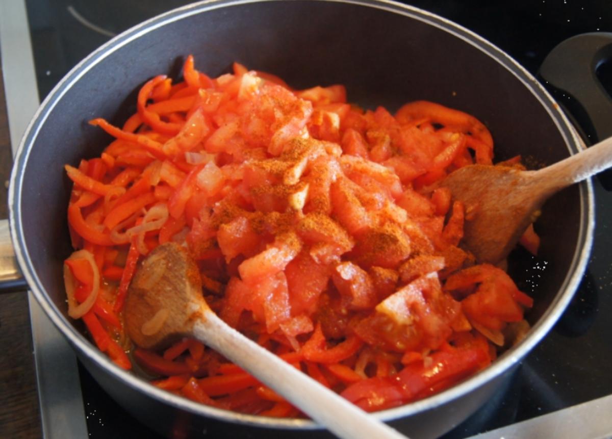 Seelachsfilet auf Tomaten-Paprika-Gemüse - Rezept - Bild Nr. 3643