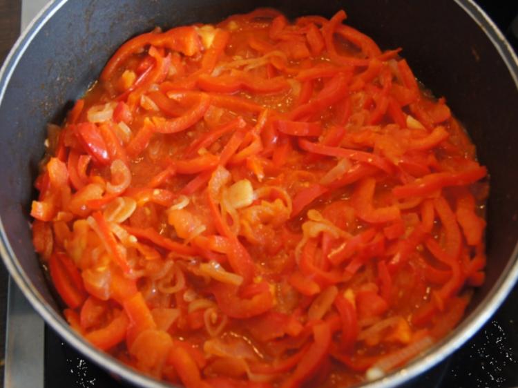 Seelachsfilet auf Tomaten Paprika Gemüse - einfach - von MausVoh