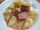 Pfeffer-Medaillons mit Birne und Schupfnudeln - Rezept - Bild Nr. 2