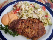 Rezept: Schweine-Nackensteak mit Bauernsalat Bild Nr. 3639 Schweine-Nackensteak mit Bauernsalat - Rezept - Bild Nr. 3639