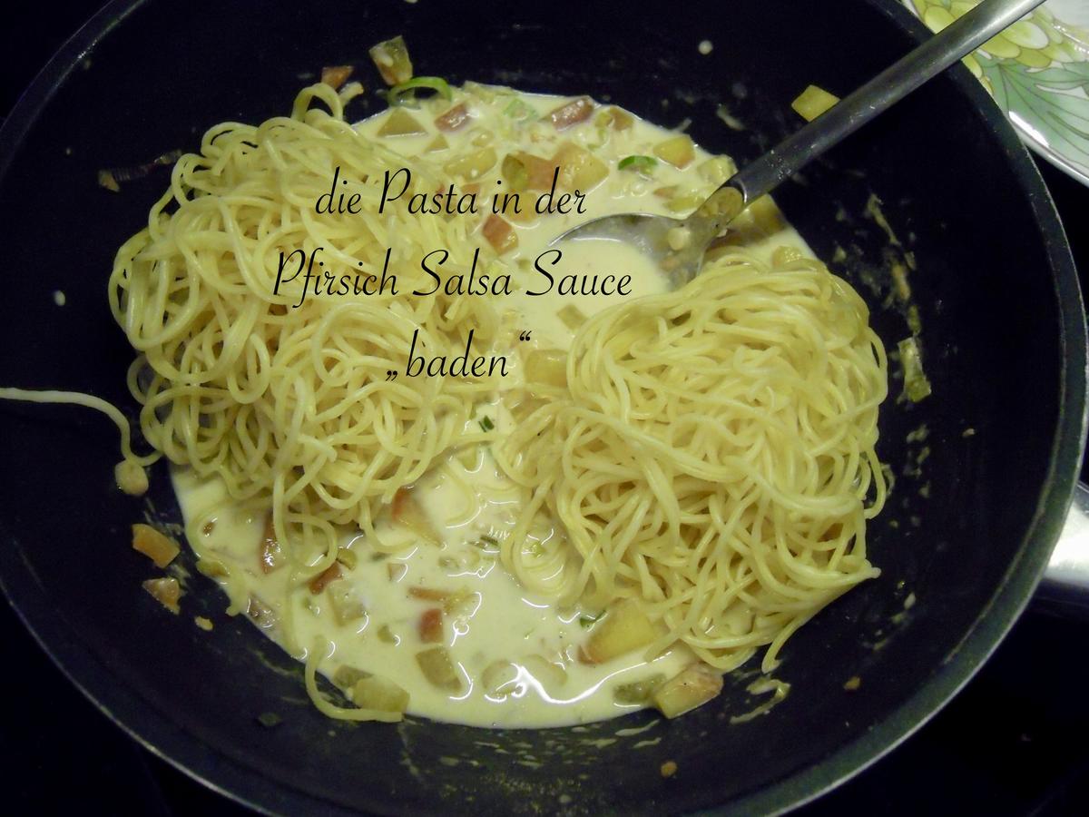 Lachsforellenfilet mit Pasta in Pfirsich - Salsa - Sauce - Rezept - Bild Nr. 3654