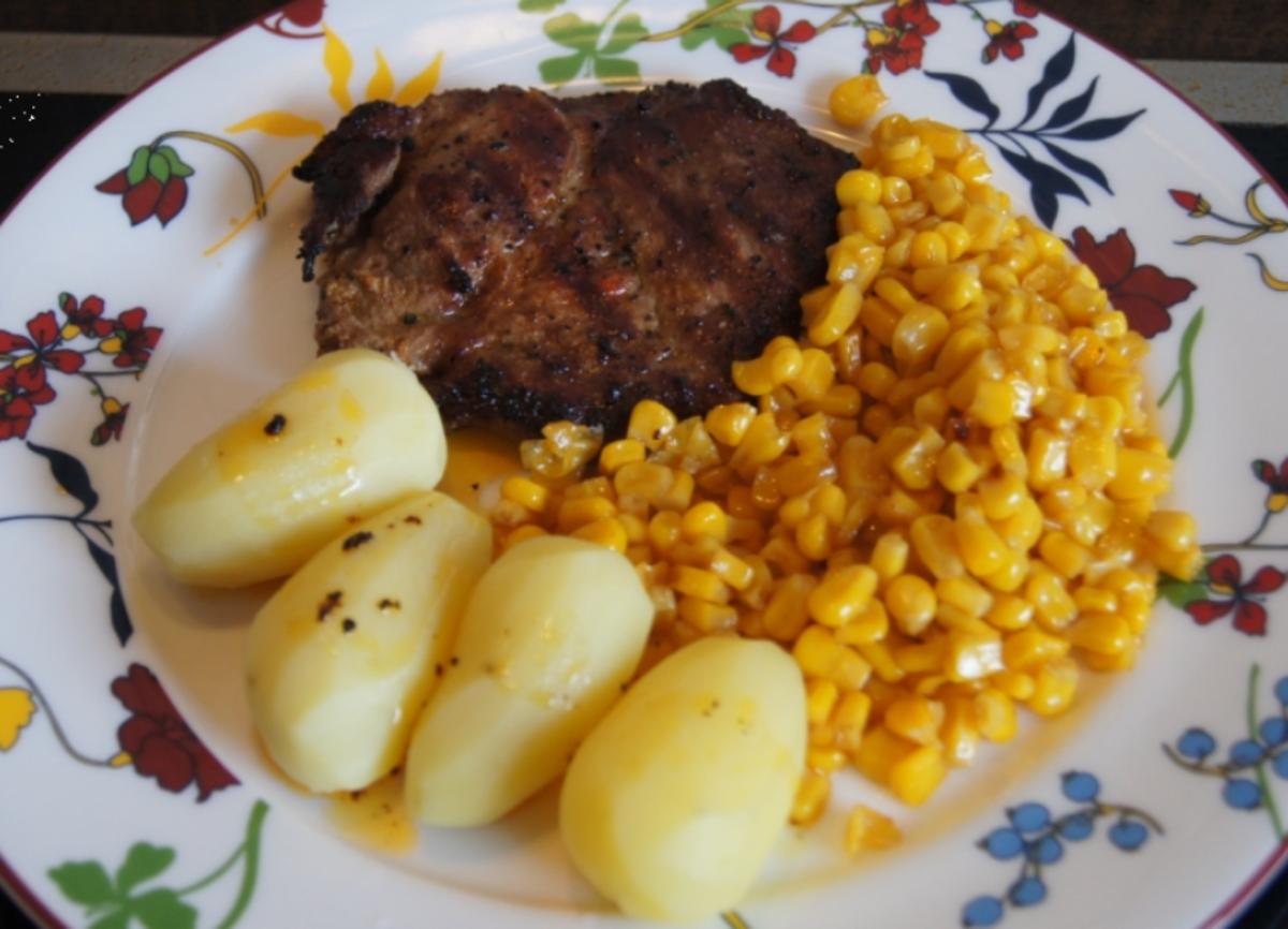 Paprika-Steak mit Mais und Drillingen - Rezept - Bild Nr. 6