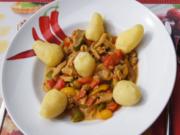 Sahne-Schweinefilet-Gemüse-Geschnetzeltes aus dem Wok mit Pellkartoffeln - Rezept - Bild Nr. 3677