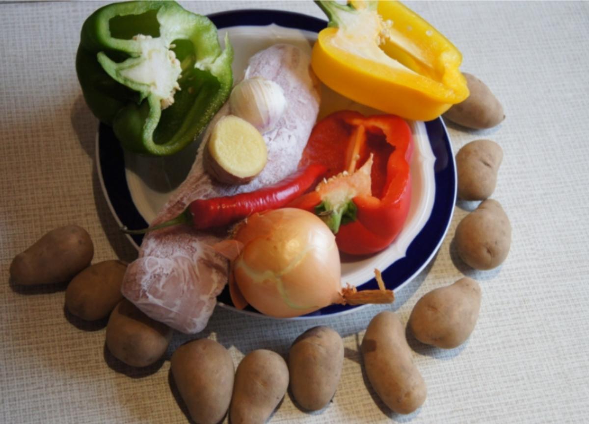 Sahne-Schweinefilet-Gemüse-Geschnetzeltes aus dem Wok mit Pellkartoffeln - Rezept - Bild Nr. 3678