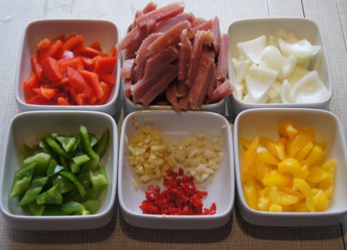 Sahne-Schweinefilet-Gemüse-Geschnetzeltes aus dem Wok mit Pellkartoffeln - Rezept - Bild Nr. 3680