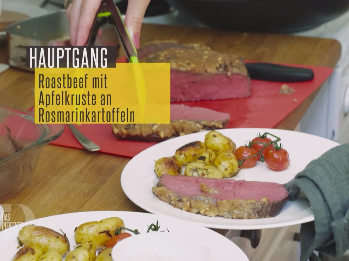 Roastbeef mit Apfelkruste an Rosmarinkartoffeln und selbstgemachter Remoulade - Rezept - Bild Nr. 2