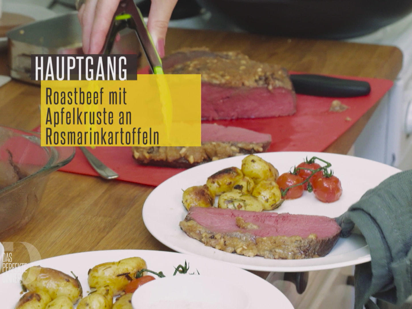 Bilder für Roastbeef mit Apfelkruste an Rosmarinkartoffeln und selbstgemachter Remoulade - Rezept