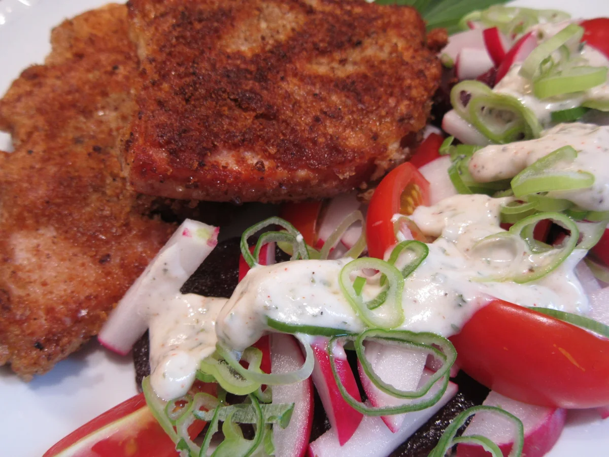 Fleisch: Schinkenschnitzel mit Sommersalat - Rezept - Bild Nr. 3678