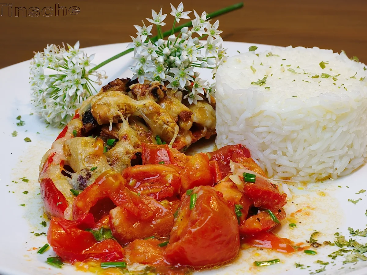 Rezept: Gefüllte Paprika auf Schmortomaten Bild Nr. 3697 Gefüllte Paprika auf Schmortomaten - Rezept - Bild Nr. 3697