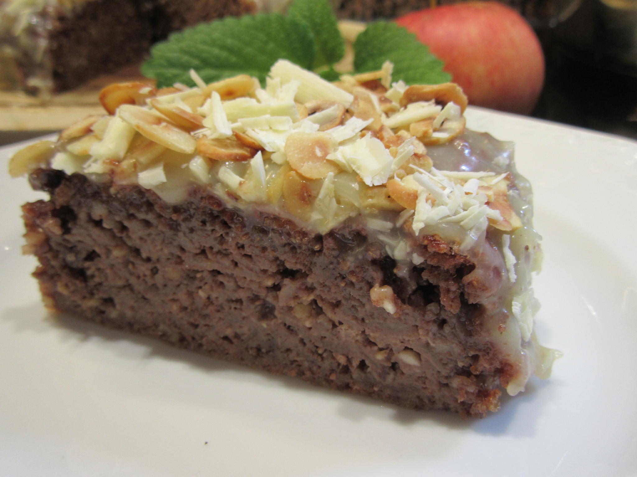 Bilder für Backen: Apfel-Schoko-Kuchen mit Karamell-Ganache - Rezept