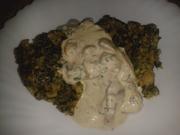 Spinat-Pudding mit Champignon-Petersilien-Schmand - Rezept - Bild Nr. 3703