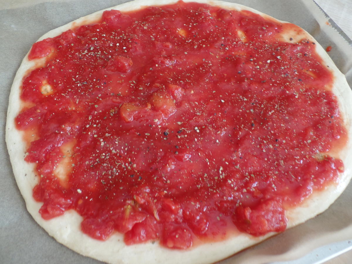 Gemüsepizza mit Chorizo - Rezept - Bild Nr. 3701