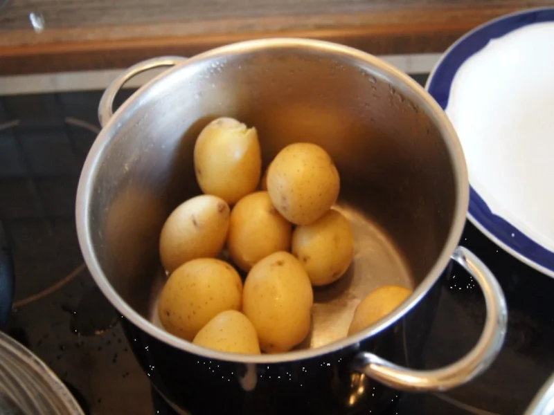 Rezept: Kalbfleischgeschnetzeltes mit Honigmöhren und Pellkartoffeldrillingen Bild Nr. 3710 Kalbfleischgeschnetzeltes mit Honigmöhren und Pellkartoffeldrillingen - Rezept - Bild Nr. 3710