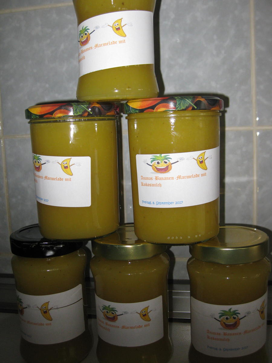 Ananas-Bananen-Marmelade mit Kokosmilch - Rezept - Bild Nr. 3770