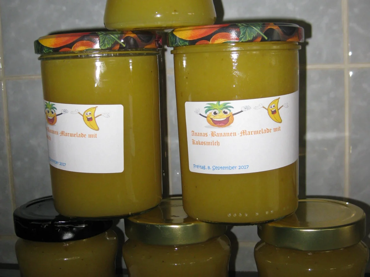 Ananas-Bananen-Marmelade mit Kokosmilch - Rezept - Bild Nr. 3770