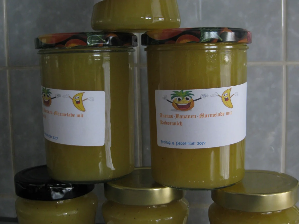 Ananas-Bananen-Marmelade mit Kokosmilch - Rezept - Bild Nr. 3771