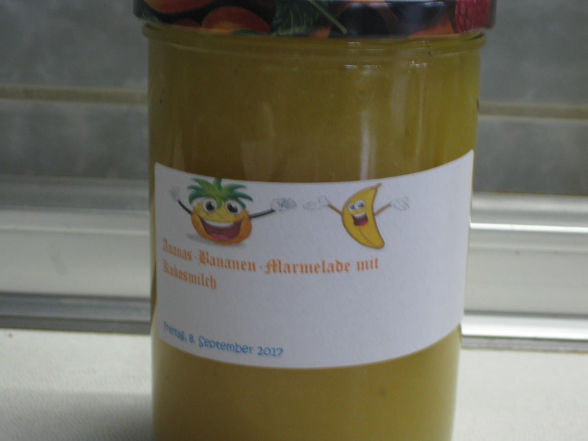 Ananas-Bananen-Marmelade mit Kokosmilch - Rezept - Bild Nr. 3772