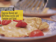 Caprese-Ravioli mit Büffelmozzarella und Birne-Pekannuss-rote Beete-Salat - Rezept - Bild Nr. 3787