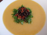 Kartoffel-Käse-Suppe mit Tomaten und Oliven on Top - Rezept - Bild Nr. 3821