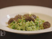 Erbsenrisotto mit Morcheln & Artischocken-Agnolotti mit Parmesan (Roland Trettl) - Rezept - Bild Nr. 2
