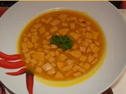 Kürbissuppe mit Ingwer und Schinkenfleischwurst - Rezept - Bild Nr. 3825