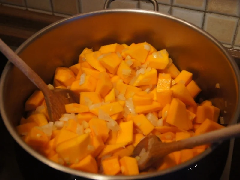 Kürbissuppe mit Ingwer und Schinkenfleischwurst - Rezept - Bild Nr. 3834