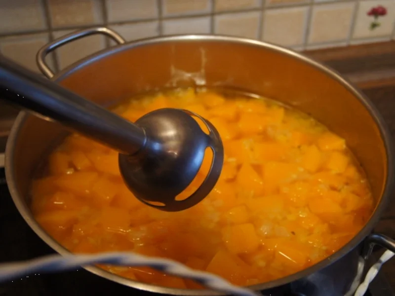 Kürbissuppe mit Ingwer und Schinkenfleischwurst - Rezept - Bild Nr. 3836