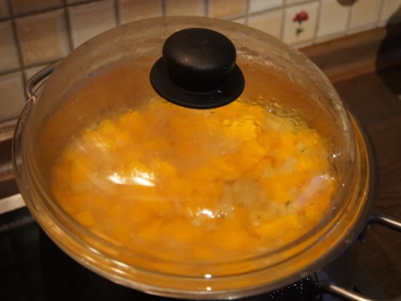 Kürbissuppe mit Ingwer und Schinkenfleischwurst - Rezept - Bild Nr. 3843