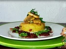 Zander auf Kartoffelbett mit Rotezwiebelmarmelade & Rucola-Pesto - Rezept - Bild Nr. 3825