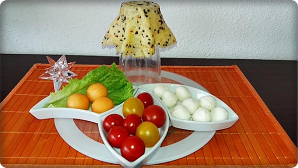 Carpaccio mit Salat im Grana Padano-Körbchen - Rezept - Bild Nr. 3829
