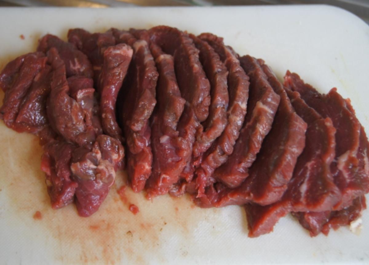 Rindfleisch mit Champignons und Zwiebeln in Austersauce mit Basmatireis - Rezept - Bild Nr. 3826