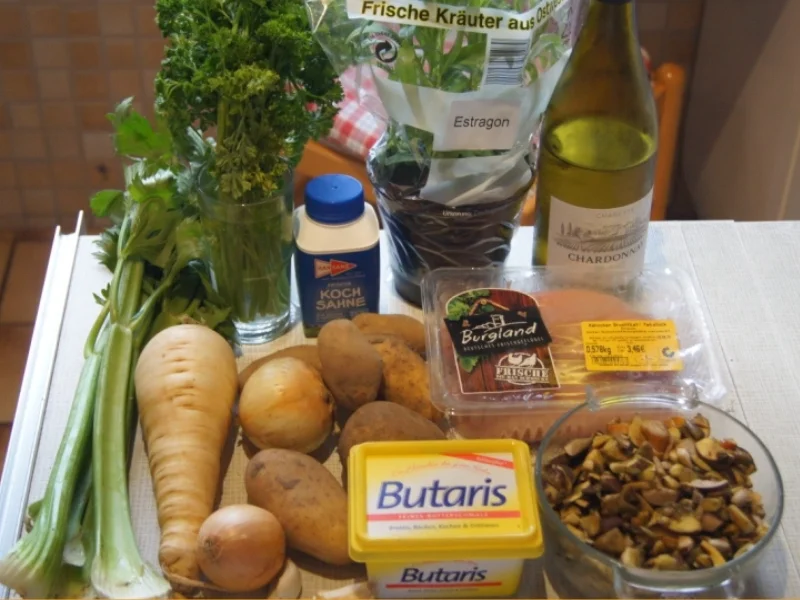 Hähnchenbrustfilet-Pie mit frischen gemischten Waldpilzen - Rezept - Bild Nr. 3853