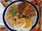 Grillhaxe mit tschechischen Kraut und Knödeln - Rezept - Bild Nr. 3876