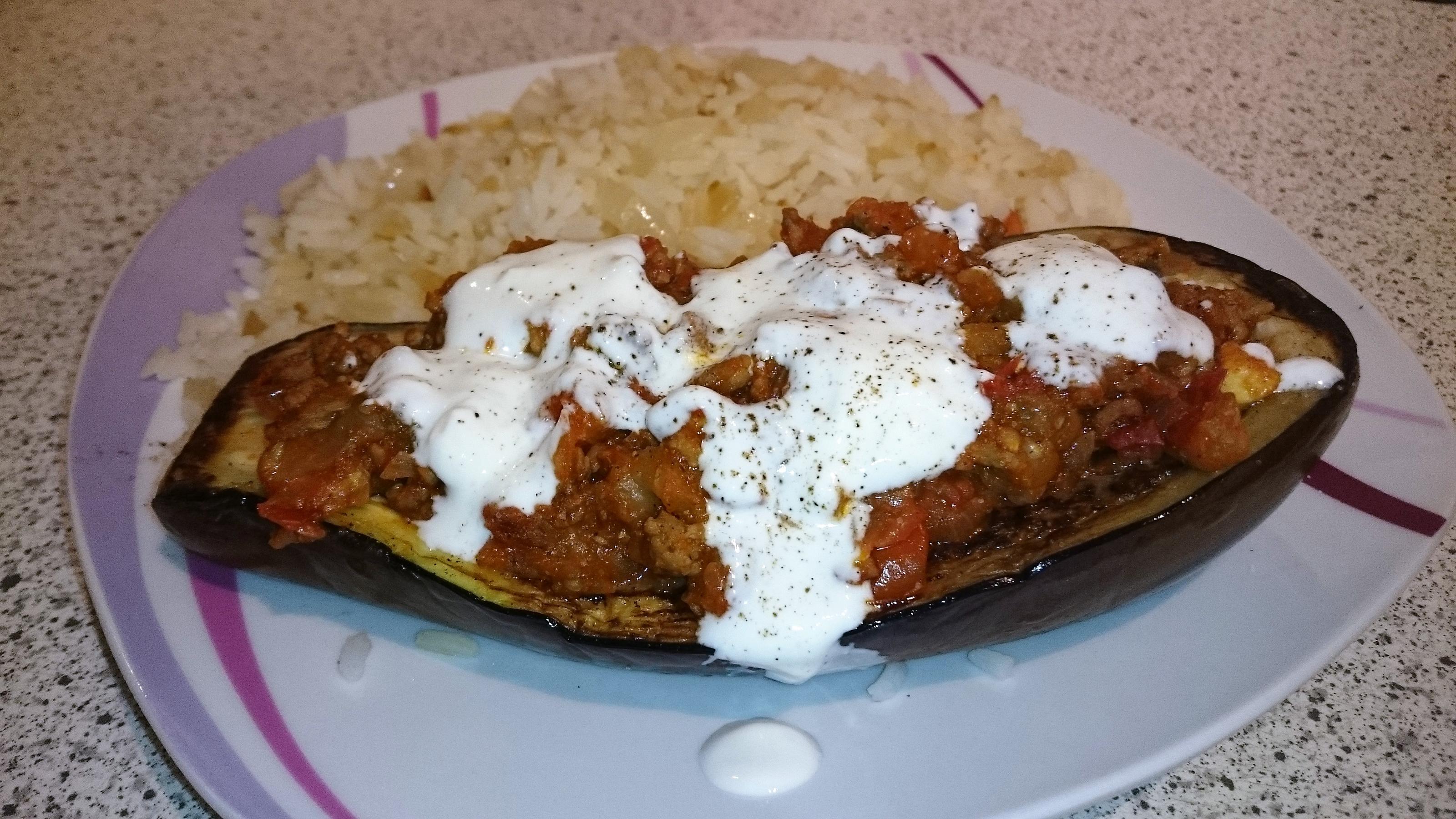 Bilder für gefüllte Aubergine mit Hackfleisch - Rezept